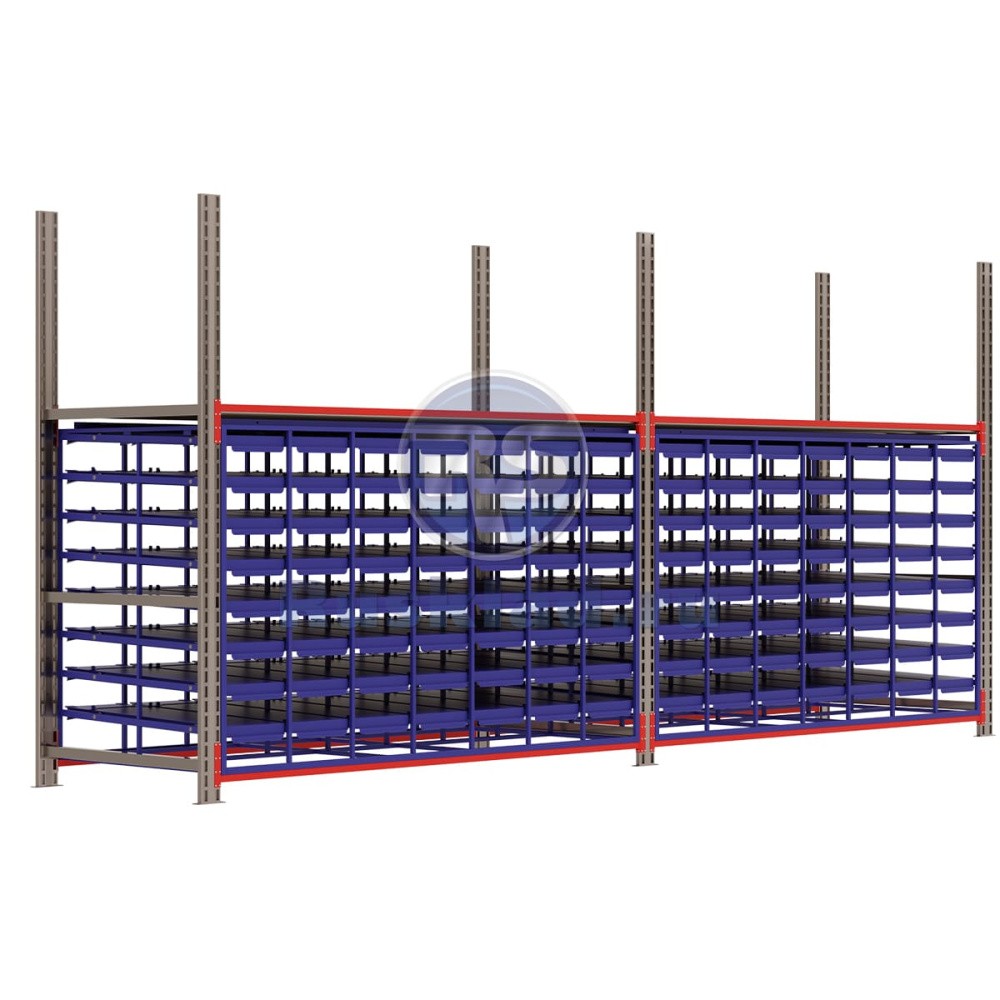 Стеллажная выдвижная система на 56 ячеек